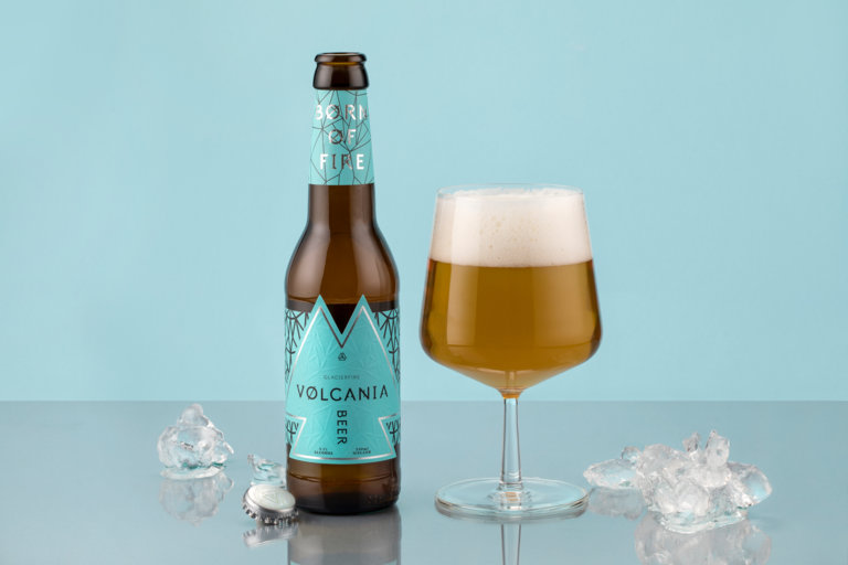 glacierfire beer with glass