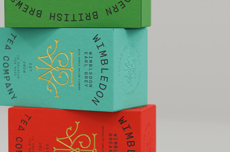 wimbledon tea packagaing