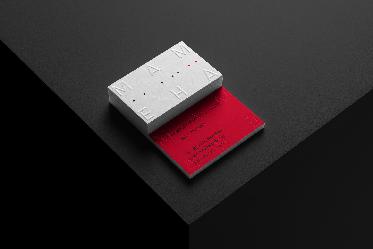mameha skincare business cards