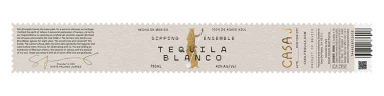 casa j tequila label
