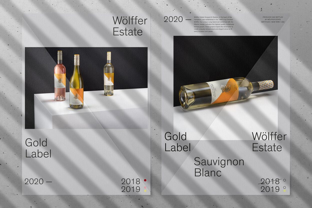 wolffer gold label wine design